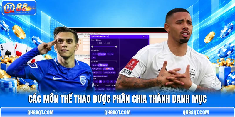 Các môn thể thao được phân chia thành danh mục Các môn thể thao được phân chia thành danh mục